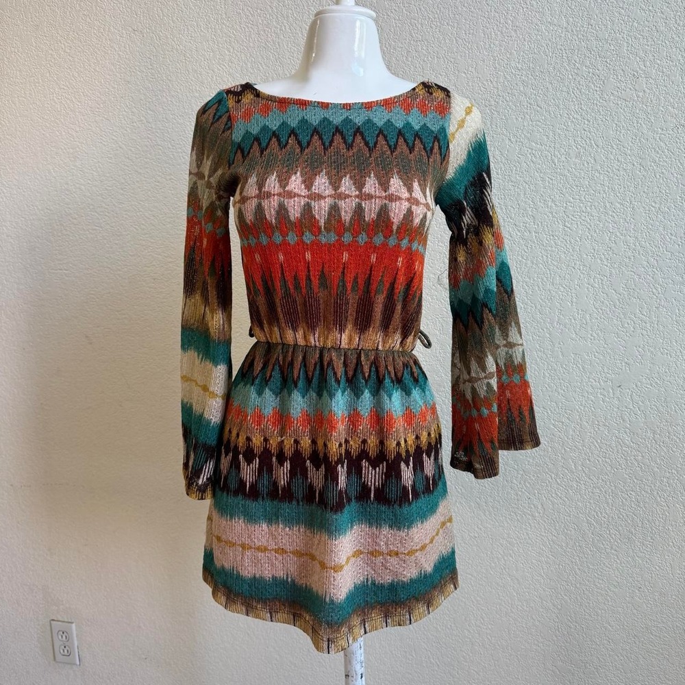 Auditions boho multicolored mini dress Size M